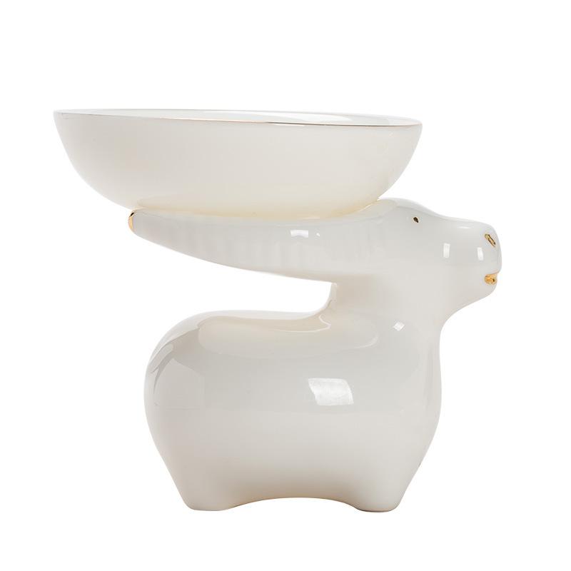 Talgjade Teeleck Weißporzellan Haushalts-Teeset Zubehör Teezeremonie Ochsengas Gold alle hundert Löcher Porzellan Teefilter