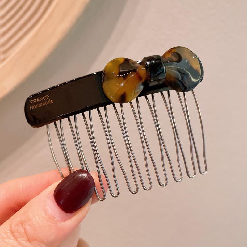 Korean Style Elegant Acetate Hair Comb with Bow Knot