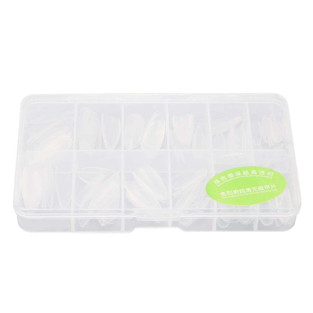 360pcs Frosted Nails Tips Coffin Almond Stiletto Shaped Full Cover Clear Long Lightweight False Nail