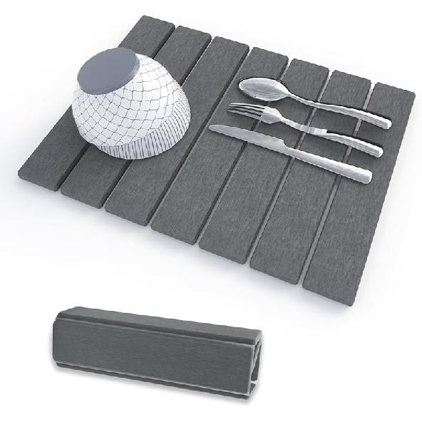 Stone Drying Mat for Kitchen Counter, 16"×12" Heat-resistant Mat, Collapsible and Super Absorbent Dish Drying Stone Mat, Diatomaceous Earth Mats for