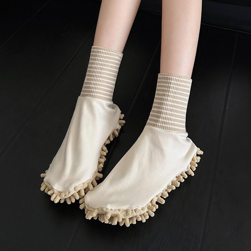 Chenille Sole Washable Sock Mop Absorbent Dusting Socks New Lazy Floor Cleaning Tools Indoor Use