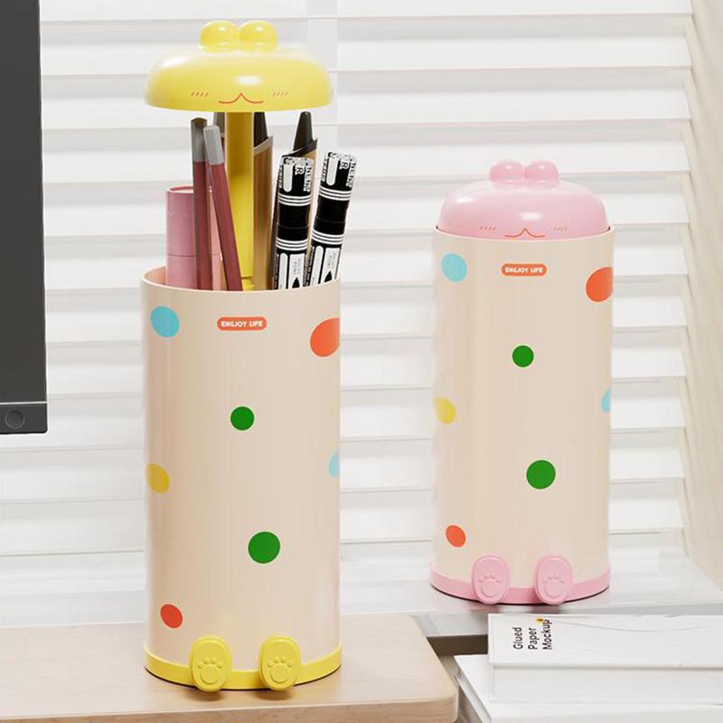 Stifthalter Ständer Für Schreibtisch, Ein Tastendruck Zum Öffnen, Schreibtisch-Organizer Make-up-Pinselhalter Für Schule, Zuhause, Büro