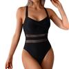 2025 Nové jednodílné plavky Dámské plavky Push Up Mesh Patchwork Dámské Černé Dámské plavky