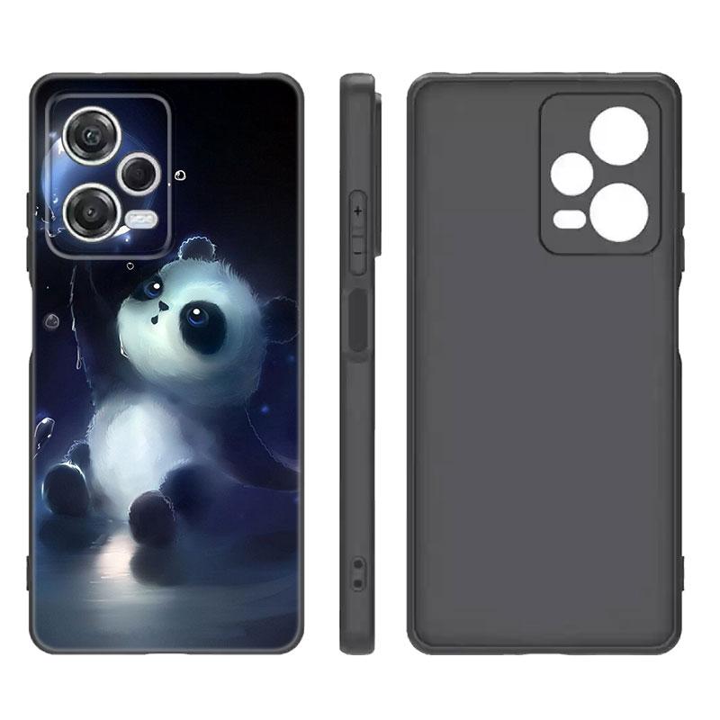 

Милый мультяшный панда черный силиконовый чехол для телефона Xiaomi Redmi Note 9 10 11 11S 11T 12 13 Pro 5G Plus 9S 10S 12S Redmi Note 12S