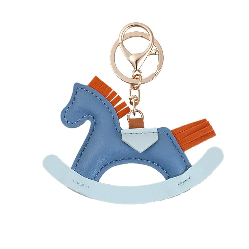 

[Z mura] horse horse key ring cute leather leather backpack bag decoration charm simple pair present strap color horse Valentine (blue)