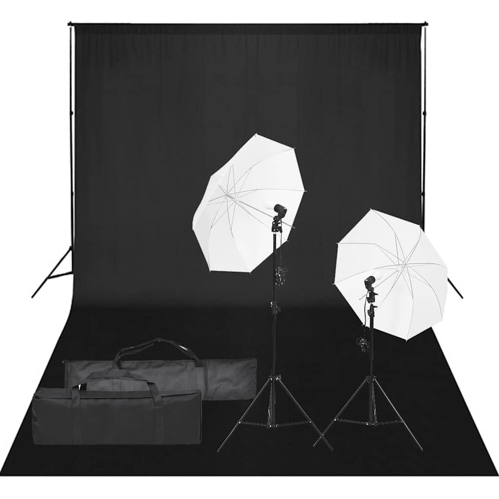 Vidaxl Photographic Studio Set With Lamps And Background