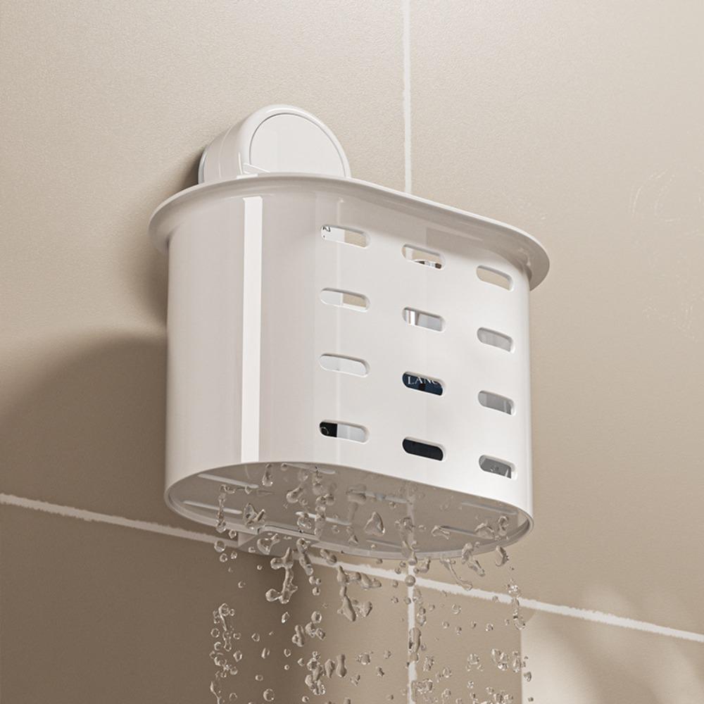 Wall Mounted Face Towel Storage Rack Punching-free Toilet Washstand Suction Cup Shelf  Home