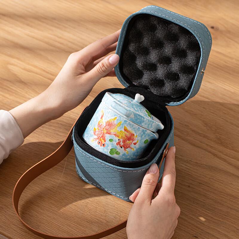 SUSHI CERAMICS Hand-painted Travel Tea Set