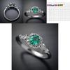 Timeless Design Cushion Halo Green Ring Women Perfect Wedding Engagement Jewelry