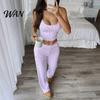 Sweet Floral Lounge Clothes for Weekend Women Pajamas Set with Print, Sleeveless U Neck Lightweight Sleep Sets Vacation Camisole And Pants,