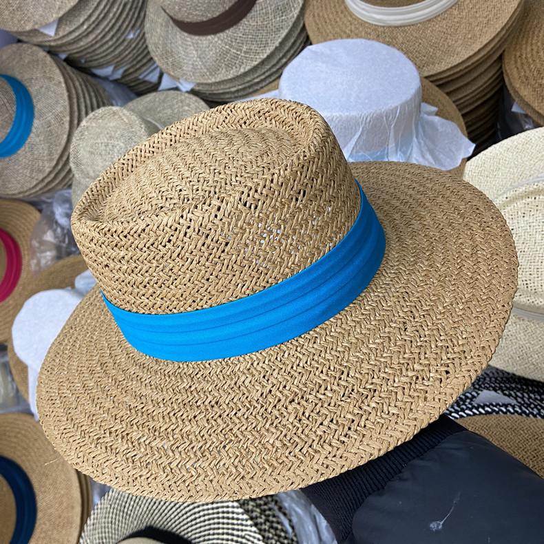 Spring Summer Breathable Straw Hats For Women Fashion Casual Fedora Hat Outdoor Concave Top Travel Hats Panama Beach Sun Hat
