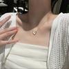 Love White Fritillary Necklace Women'S Trend Light Luxury French Heart Shell Pendant Collarbone Chain