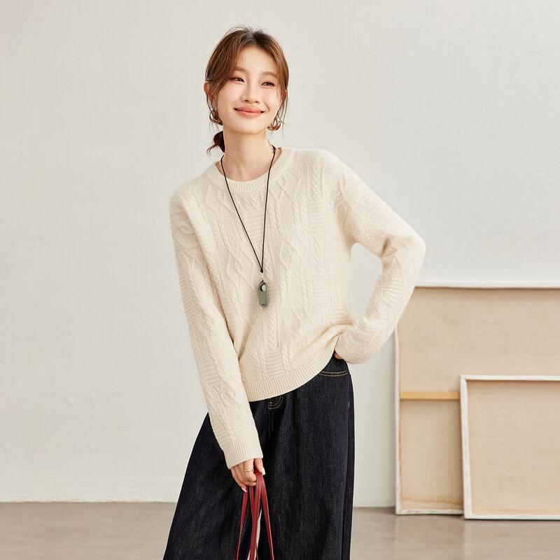 Women's 100% Wool Loose Twisted Knit Sweater