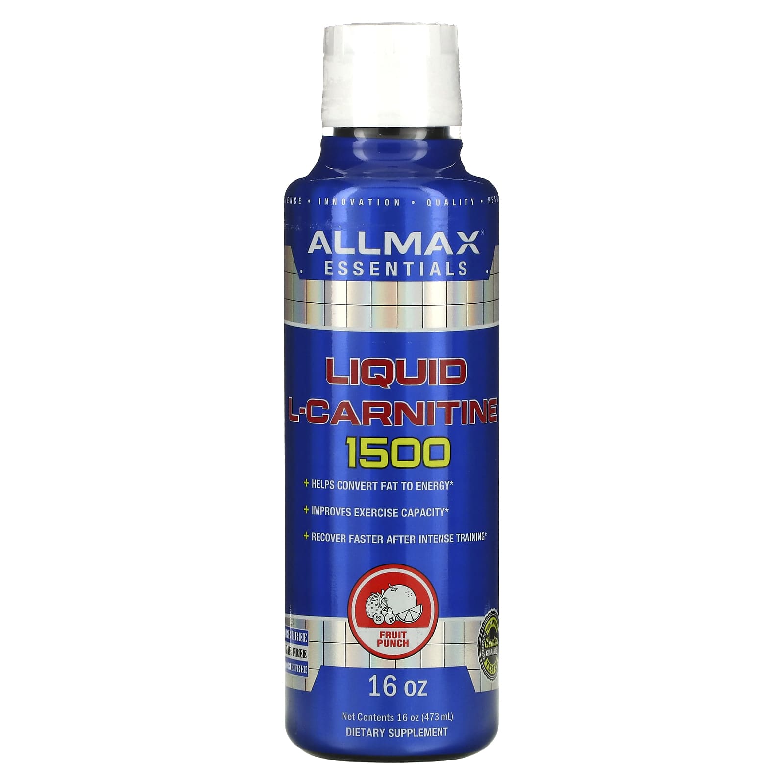 

ALLMAX, Liquid L-Carnitine 1500, Fruit Punch, 16 oz (473 ml)