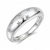S925 Silver Moissanite Ring with Stars – Elegant and Fashionable Women's Accessory