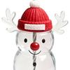 Christmas Glass Tumbler Snowman Penguin Deer Drinking Cup Juice Milk Mug Reusable Holiday Water Bottle for Kids