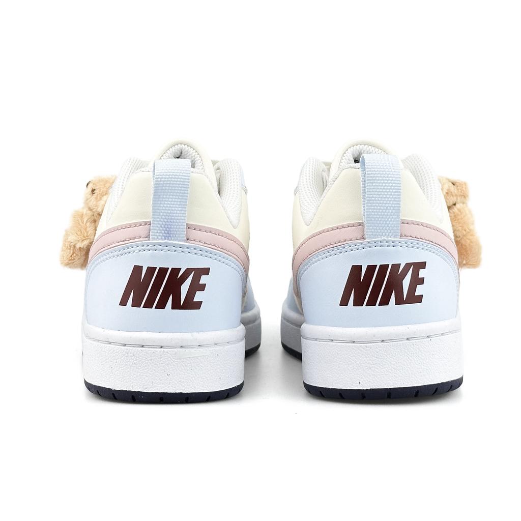 Nike Court Borough Abrasion Resistant Low Top Skateboard Shoes Women's Blue Pink FV8120-141(Team1626-)