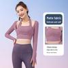 Women's Two-Piece Fitness Yoga Top with Removable Chest Pad and Buckle