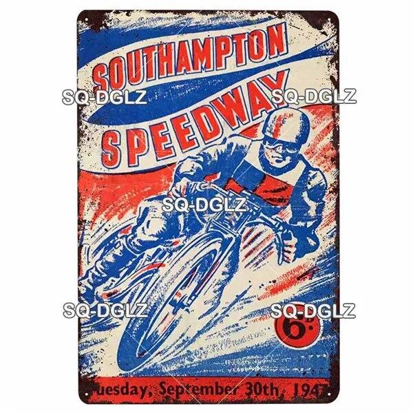 Mfoever Tin Motorcycle Metal Sign Vintage Plaque Poster Tin Sign Wall Decor For Bar Pub Club Retro TT Racing Poster Gift
