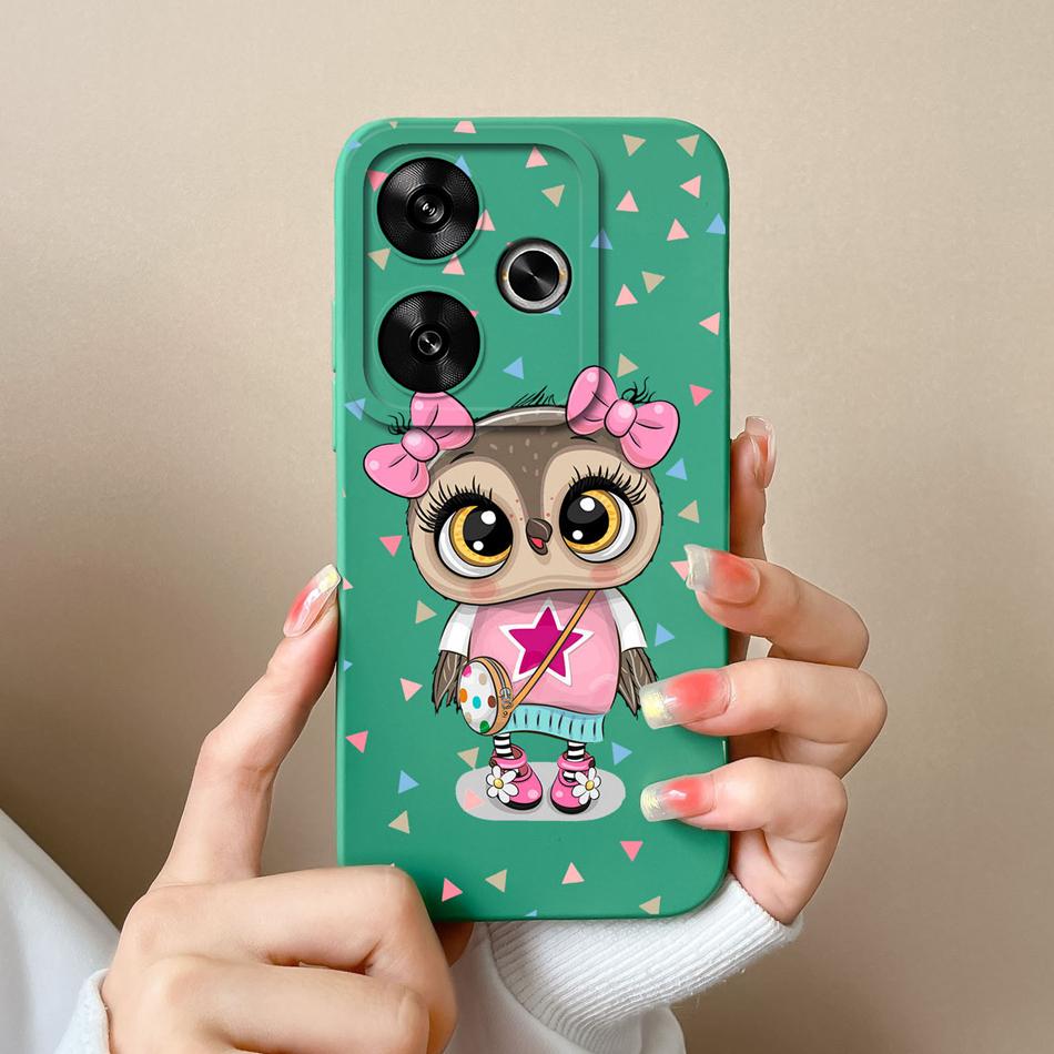 For Poco F6 Pro Phone Case Simple Heart Cover Liquid Silicone Camera Protection Cases For Xiaomi Poco F 6 Soft ShockProof Funda