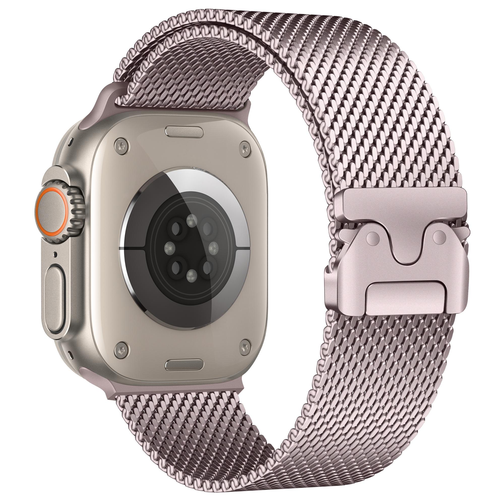 

Watch Band For Apple Watch Series 11 10 42mm/9 8 7 41mm/SE3 SE2 SE 6 5 4 40mm/3 2 1 38mm Umbrella Buckle Electroplated Stainless Steel Strap B