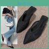 Pointed Mesh Flats New Women Toe Slippers Fad Breathable Mules Shoes Casual Slingback Sandals Summer Slides Lady Flipflops