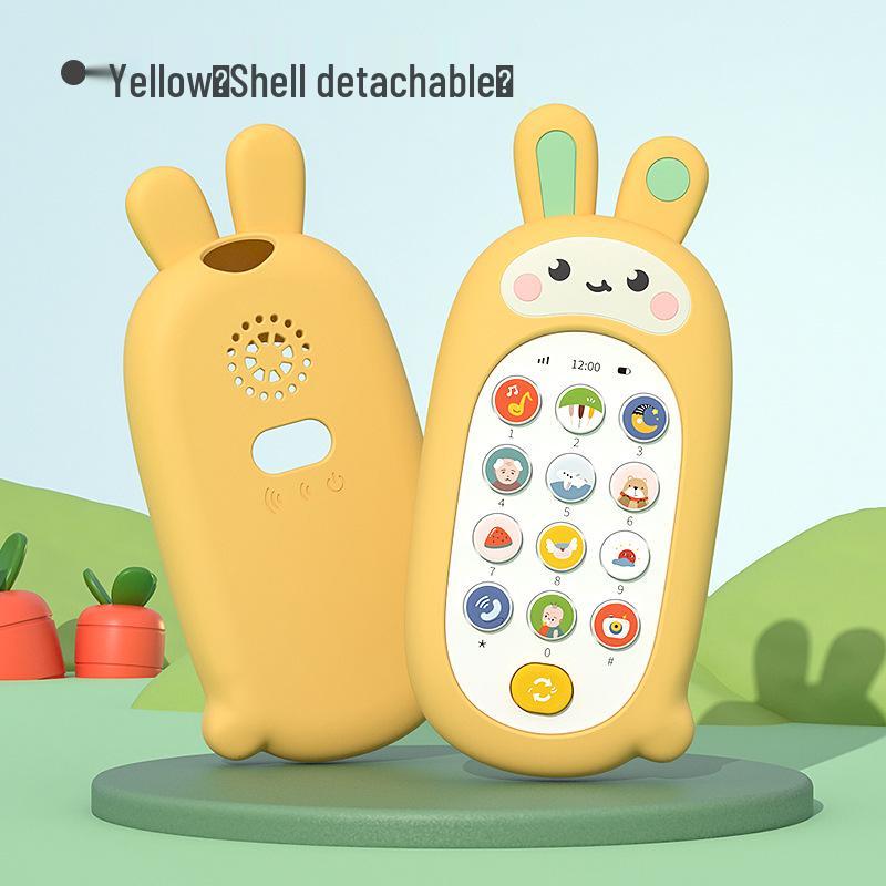 Baby Soothing Music Phone Toy with Bite-Safe Silicone Case, for Early Education, 0-12 Months