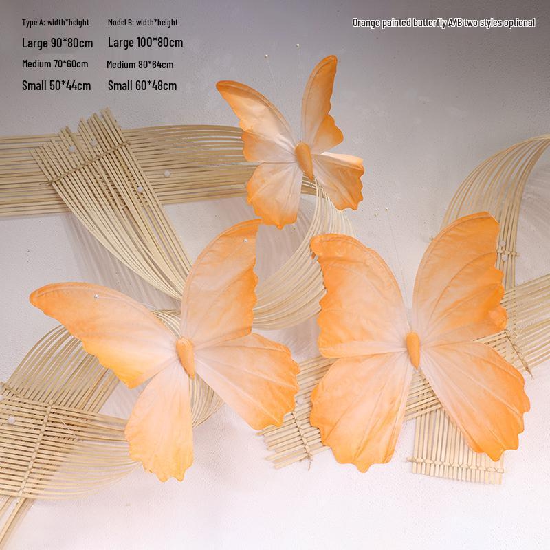 3D Painted Butterfly Wedding Backdrop with Scenery and Props for Photography and Décor