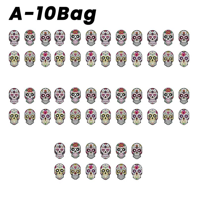 6 Stück/Set Bunte Papier Totenkopf Verkleidungsparty Gesichtsmasken für Mexikanische Tag der Toten Mottoparty Halloween Maskenball Dekoration