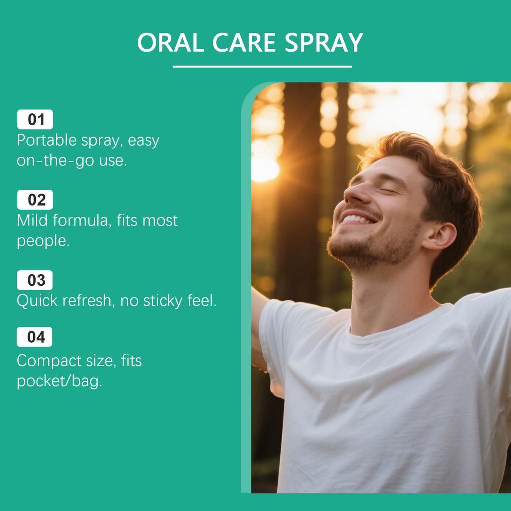 Oral Care Spray Reduces Odor, Oral Hygiene Care Keeps Breath Fresh, 20ML