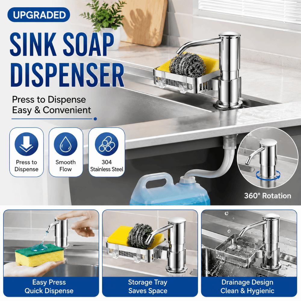 Aluminum Sink Soap Dispenser Extension Tube Countertop Soap Dispenser Kitchen