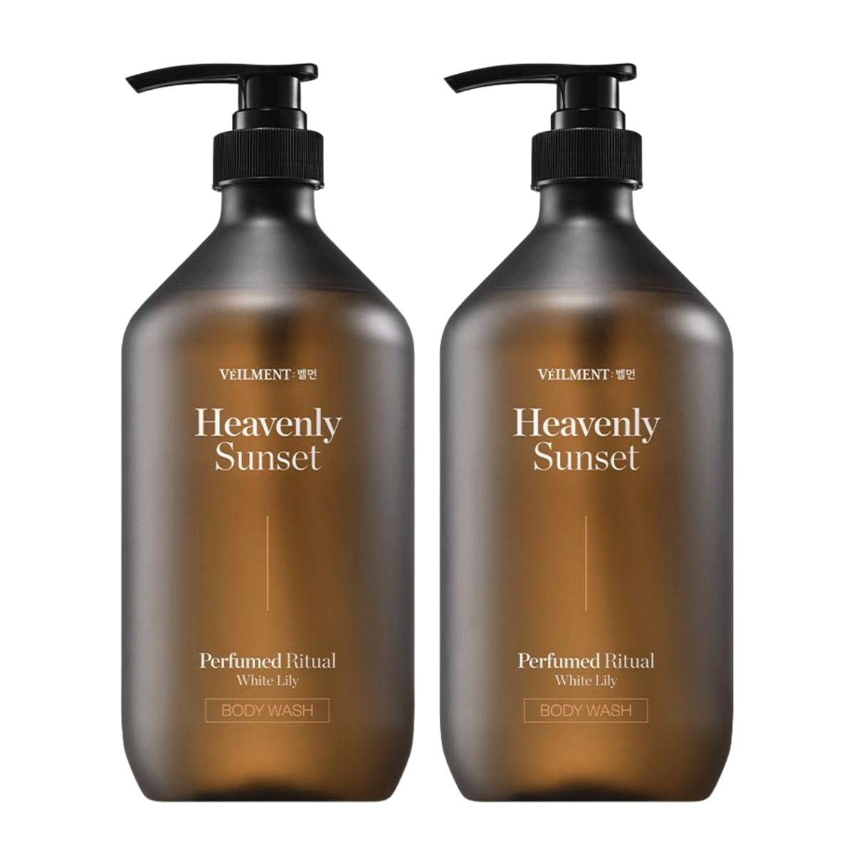 ON THE BODY Veilment 24h Perfume Ritual Body Wash Heavenly Sunset White Lily 915ml (Pack of 2)