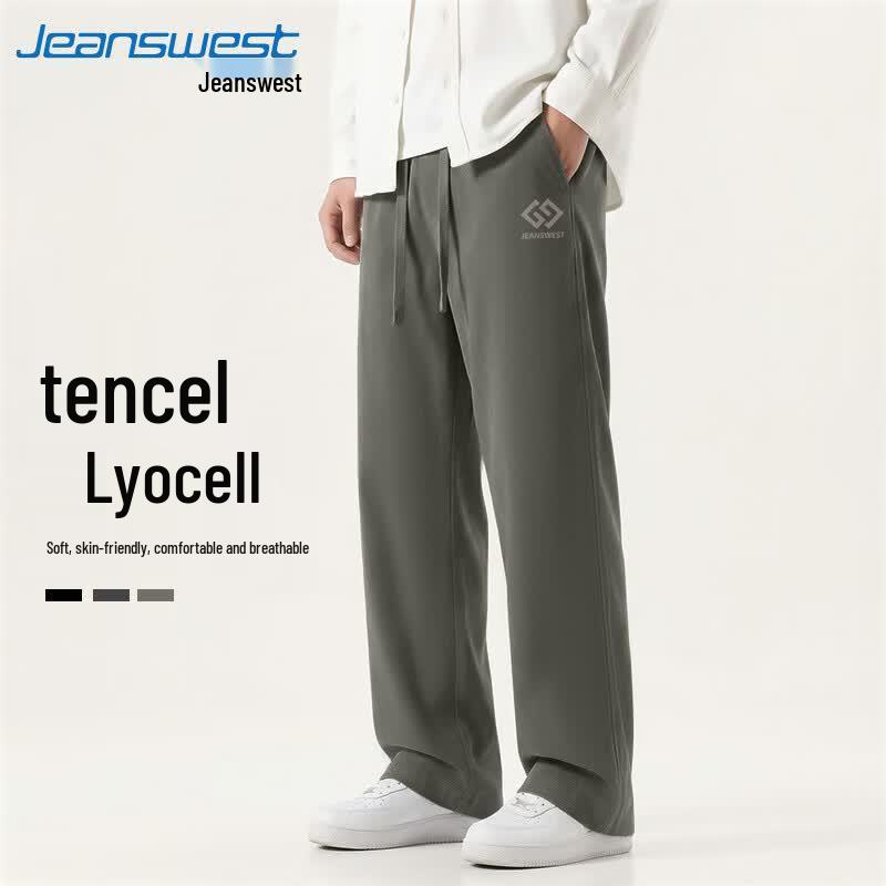 Jeanswest Men s Summer Lyocell Blend Straight-Leg Casual Pants M