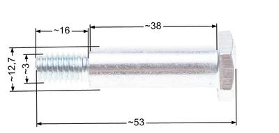 Mower Wheel Axle Length. 59mm Ro314