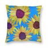 Sunflowers Pillowcase Polyester Linen Velvet Pattern Zip Decor Sofa Cushion Cover 18"