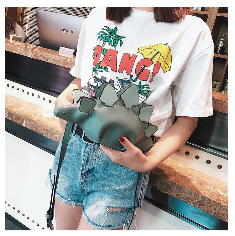 Bag Women 2025 New Summer and Korean Edition Cartoon Cute Unique Styling Dinosaur Creative Personality Shoulder Crossbody Bag