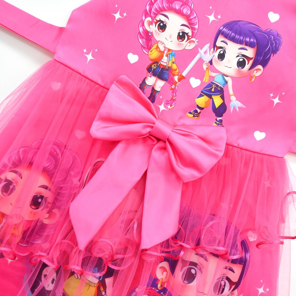 82942 Vestito in Rete con Volant Stampa Kpop per Ragazze Rumi Zoey Mira