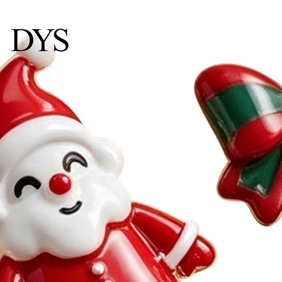 Fun Christmas Gift for Her 1 Pair Earrings Women, Santa Claus Jingle Bell Bow Trendy Celebration Accessories Stud Earrings, Holiday Jewelry