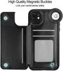 Für iPhone 11 Pro XR XS Max 6s 7 8 Plus SE 2020 Brieftaschenhülle Luxus Schlanke Passform Premium Leder Kartenfächer Stoßfeste Klapphülle