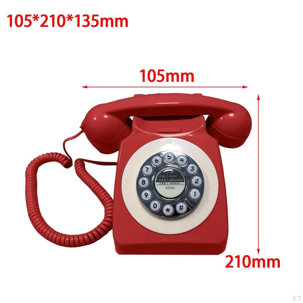 Corded Desk Phone Old Style Curly Cord for Office Hotel Use