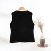 French retro fashionable vest top women's 2025 autumn new high-end velvet black vest