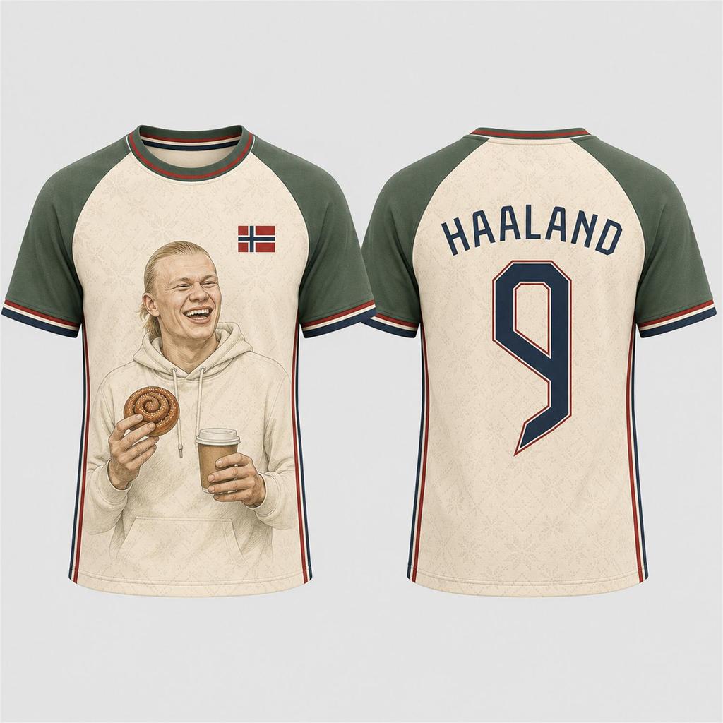 Maglia da Calcio Commemorativa Haaland da Uomo/Bambino - per Allenamento, Corsa e Tutti gli Sport