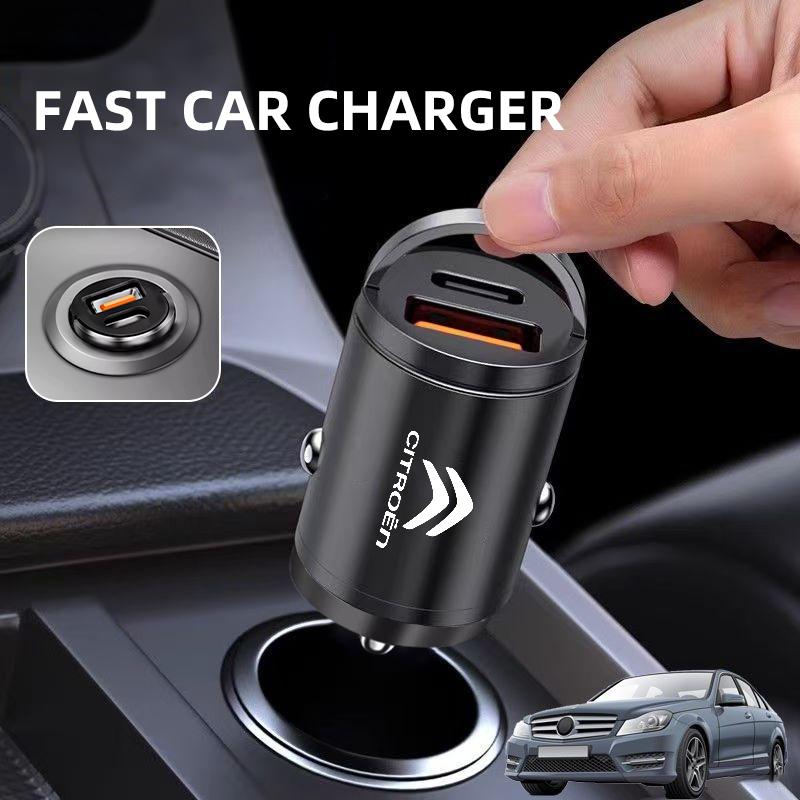 Car Cigarette Lighter Charger QC3.0 USB Type C Car Phone Fast Charging For Citroen C3 C4 C5 C1 C2 Berlingo Celysee Xsara Picasso