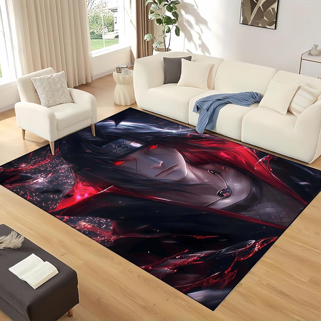 Anime 3D I-IItachii Cartoon Large Carpet Rug for Home Living Room Bedroom Sofa Doormat Decor,Area Rug Non-slip Floor Mat Gift