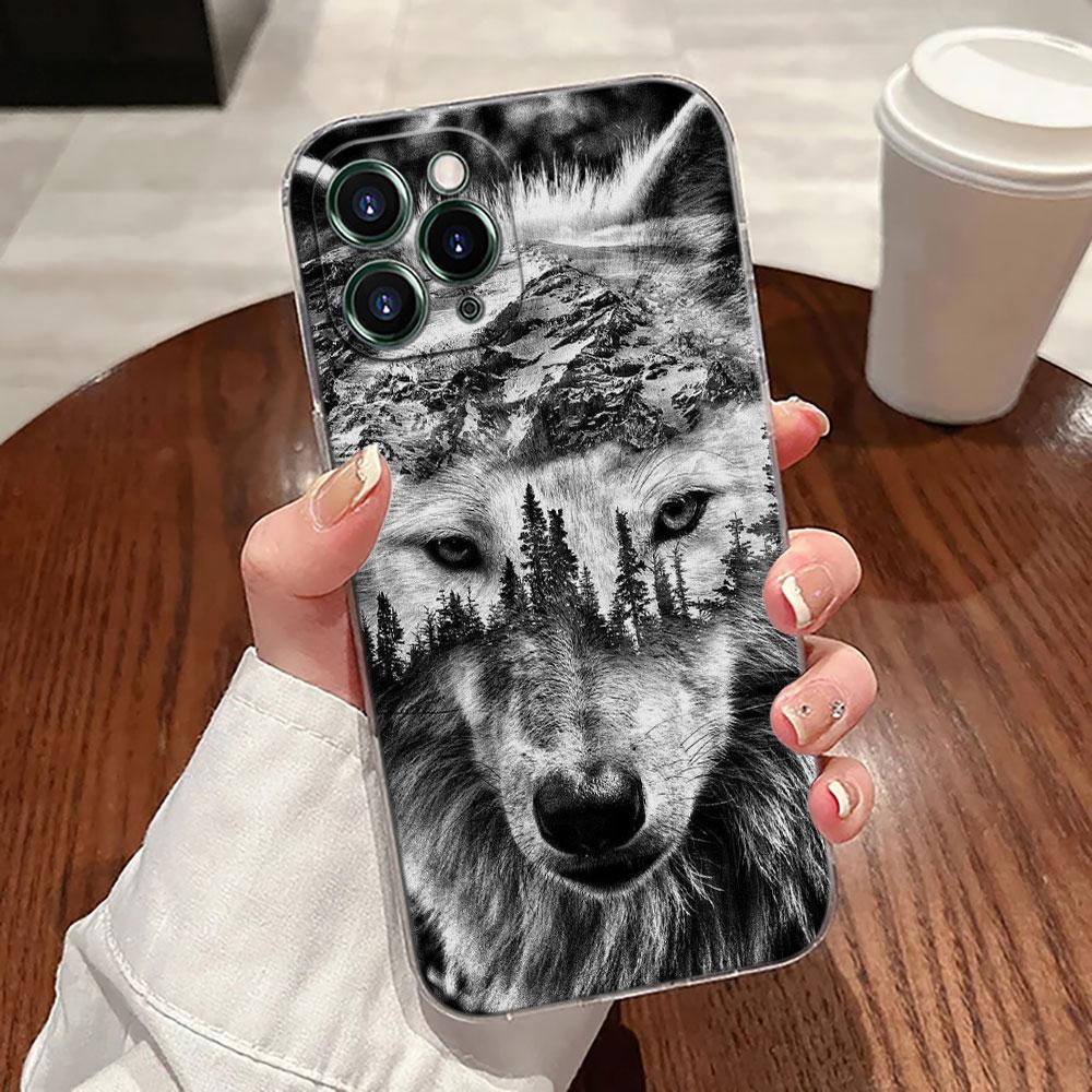 Wolf Löwe Tiger Tier Transparente Hülle Für Apple iPhone 17 16 15 14 13 12 11 Pro Max 16 Plus 16E 17Air 17Pro Handyhülle Funda
