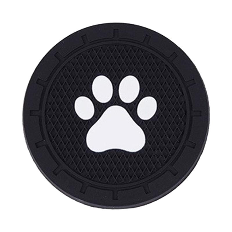 

Car Water Cup Holder Pad Cat Paw Pattern Embeded Non Slip Mat Universal Automotive Bottle Holder Insert Pad 2.75in