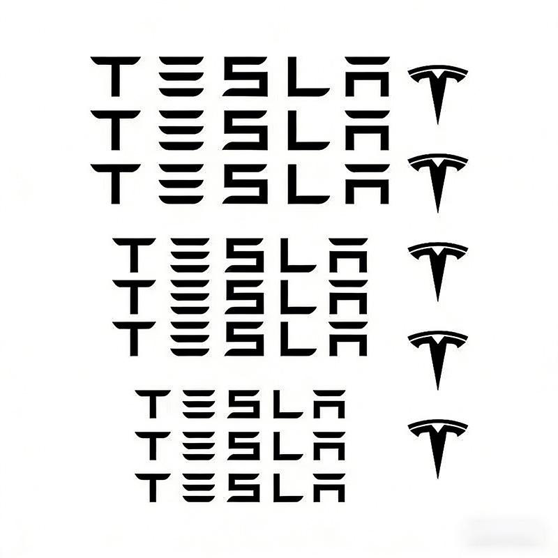 6 stk/sett For Tesla Model 3 Y S X X Roadster SpaceX Modifisert Bil Hjul Bremsekaliper Dekaler Dekaler for Dekk Biltilbehør