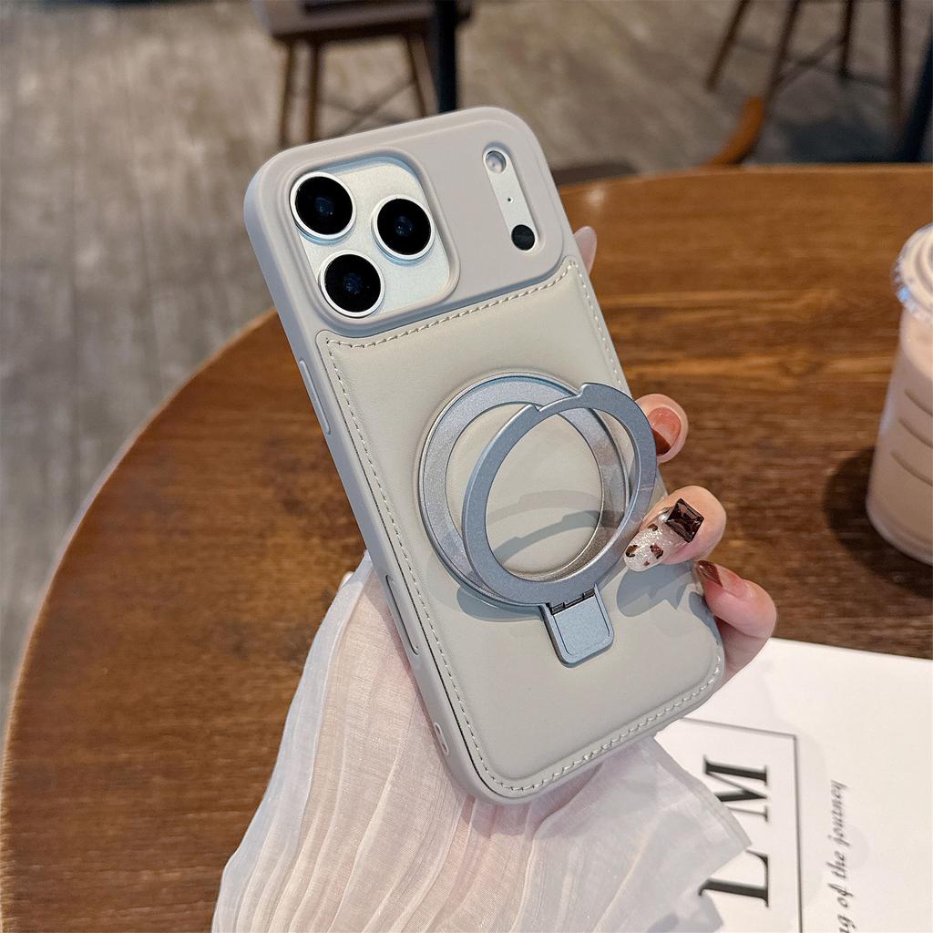 Applicable To Apple iPhone17 Promax Mobile Phone Case Bulging Leather Bracket iPhone17 Matte 16 Protective Case