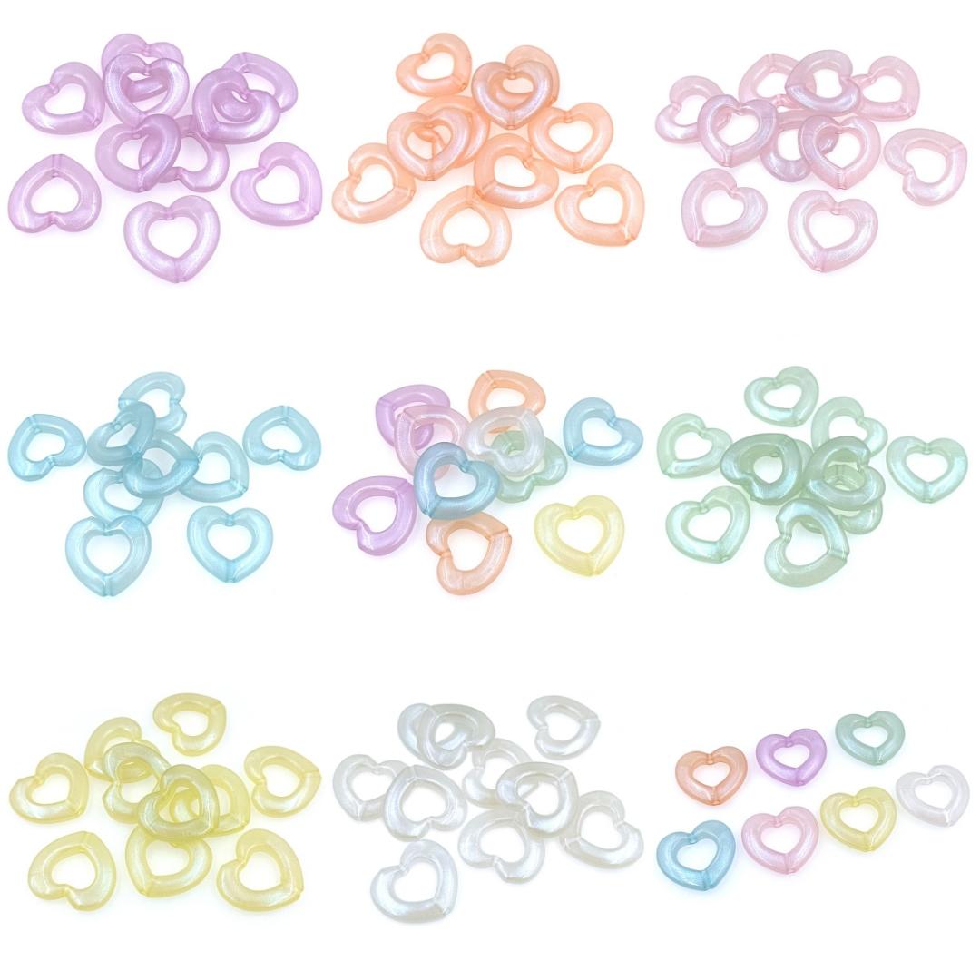 

10 шт. акриловые вертикальные полые полые бусины в виде сердца любви, подвески для изготовления ожерелья и сережек, аксессуары для ювелирных изделий своими руками