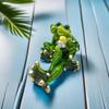 Frog Figurine Cute Realistic Resin Frog Statue Garden Animal Outdoor Decor for Spring Summer Party School Home Balcony Living